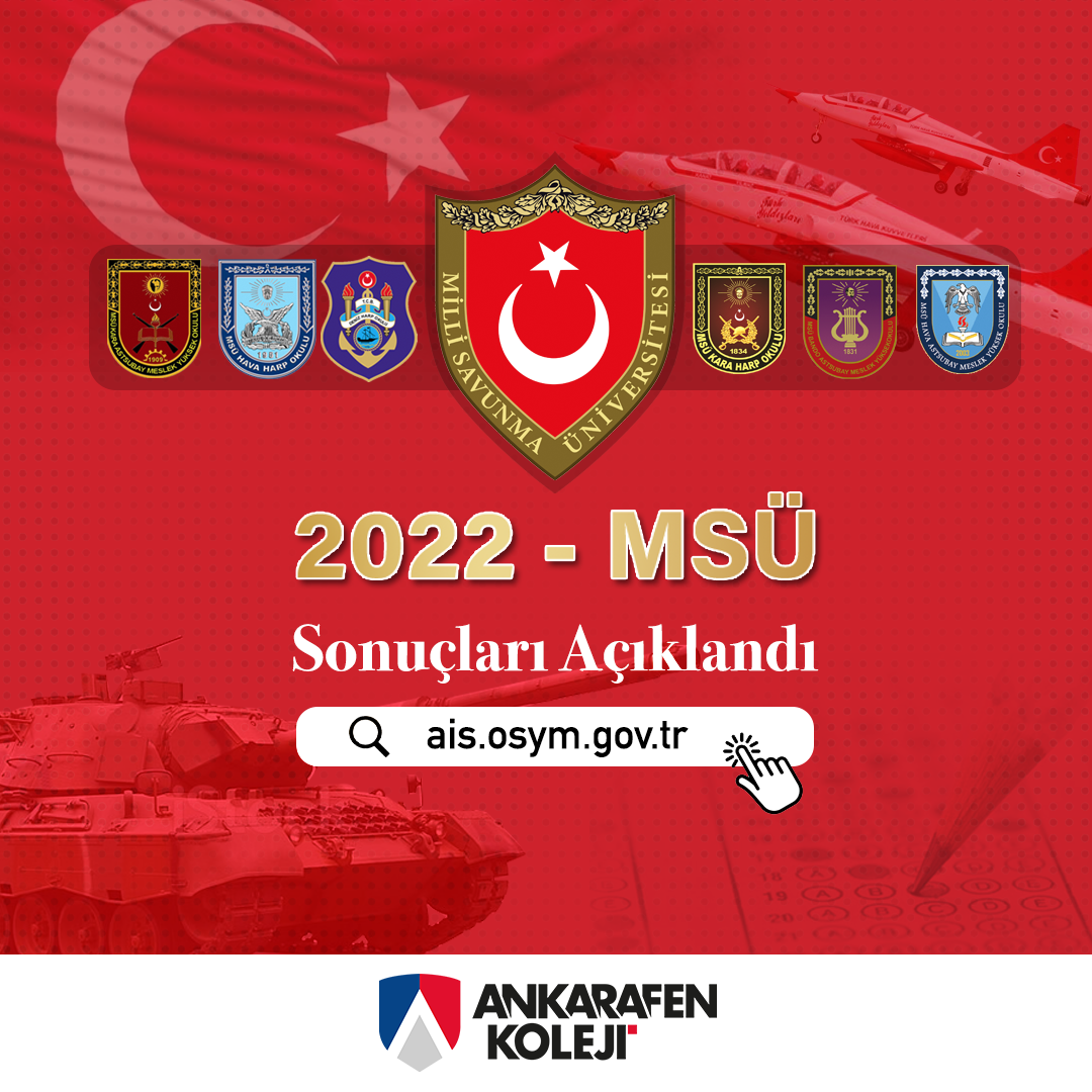 2022 MSÜ SONUÇLARI AÇIKLANDI